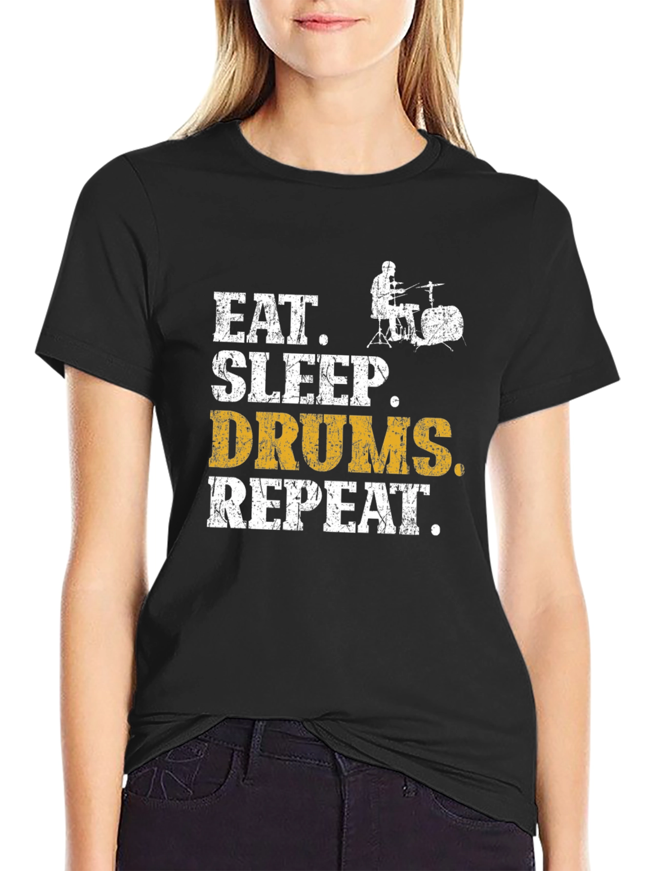 Eat Sleep Drums Repeat Graphic Tee - 2