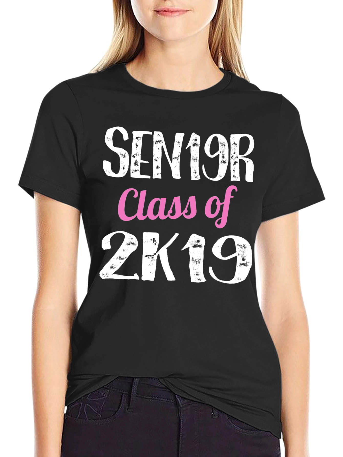 Black Senior Class of 2K19 T-Shirt view 2