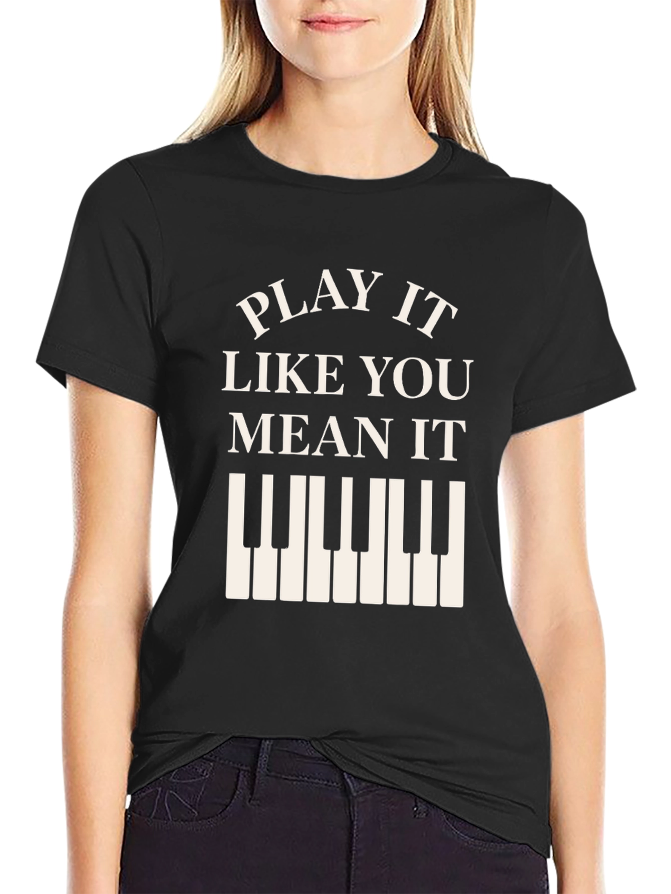 Black Play It Like You Mean It Piano T-Shirt view 2