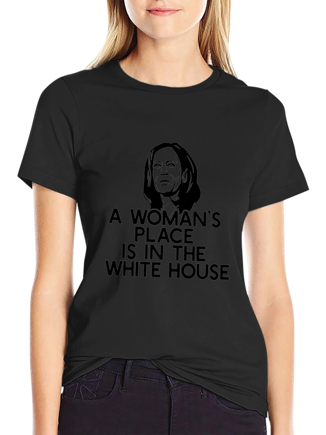 Black Kamala Harris White House T-Shirt view 2