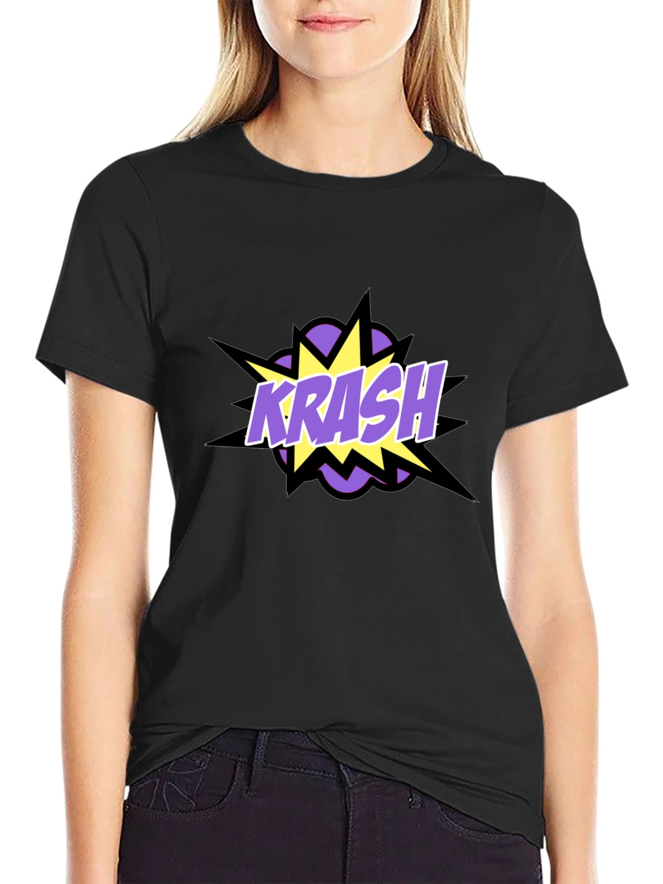 Black Krash Graphic Tee - Black Cotton Blend view 2