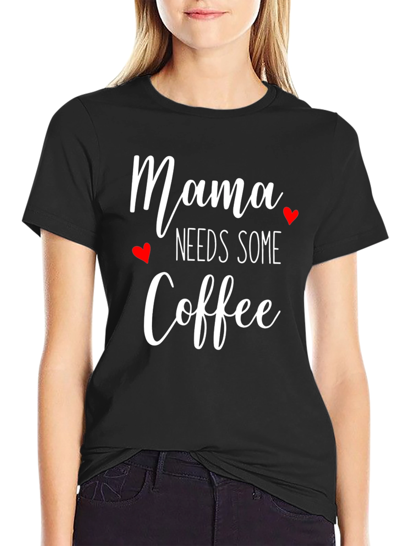 Black Mama Needs Some Coffee T-Shirt - Cute Women's Tee view 2