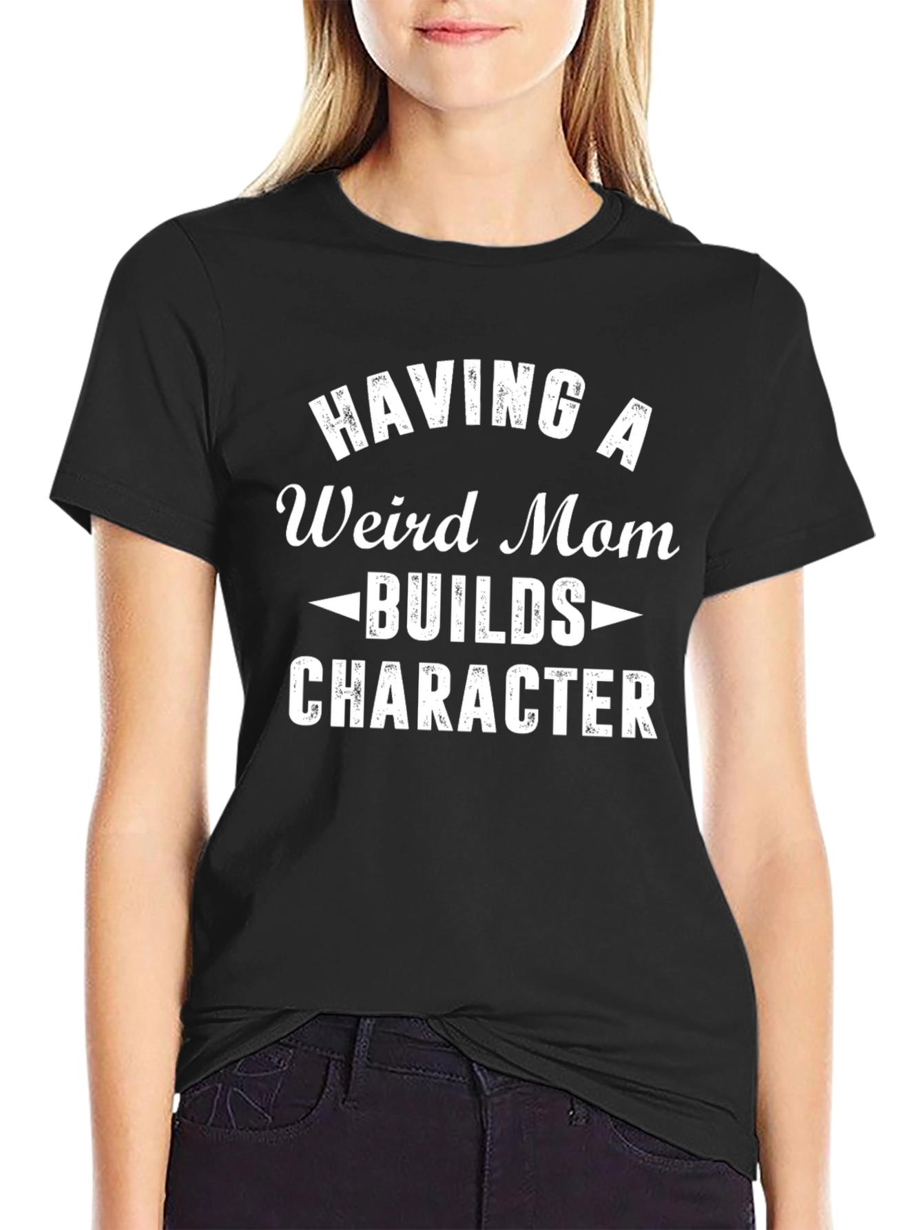 Black Funny "Weird Mom" Graphic Tee view 2
