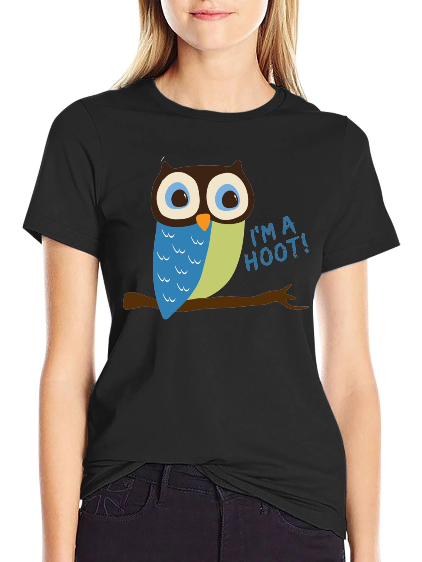 Black I'm a Hoot! Owl Graphic Tee view 2