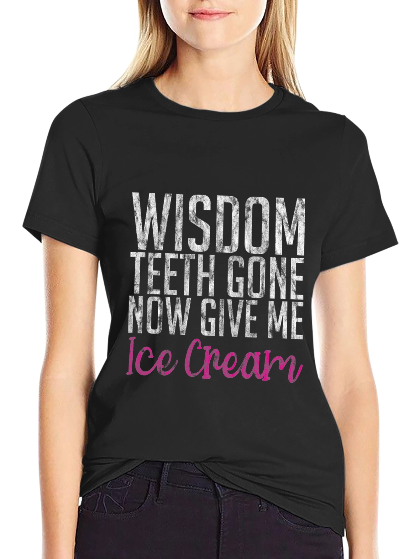 Black Wisdom Teeth Ice Cream Funny Graphic Tee view 2