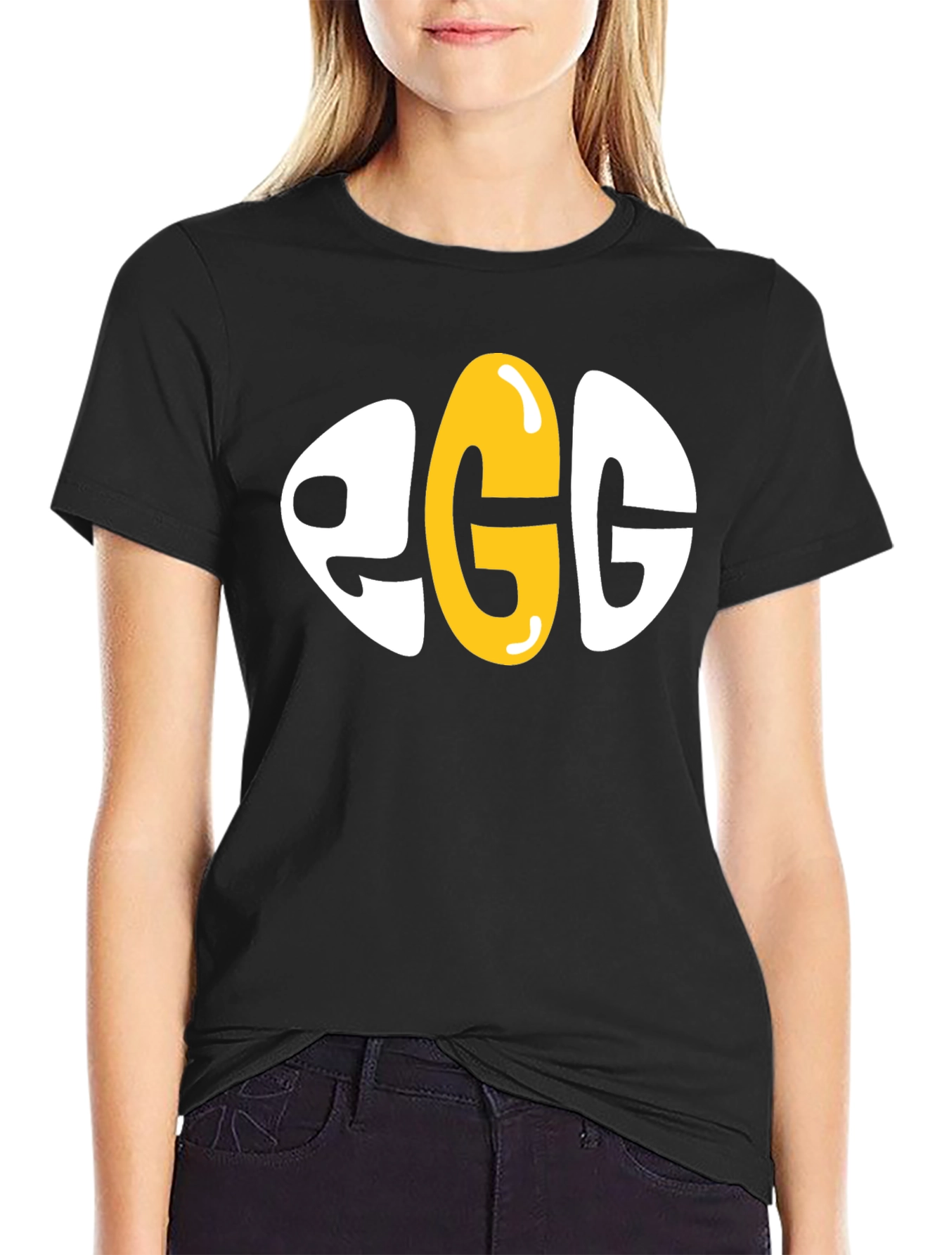 Black Egg Graphic Novelty T-Shirt - Unisex view 2