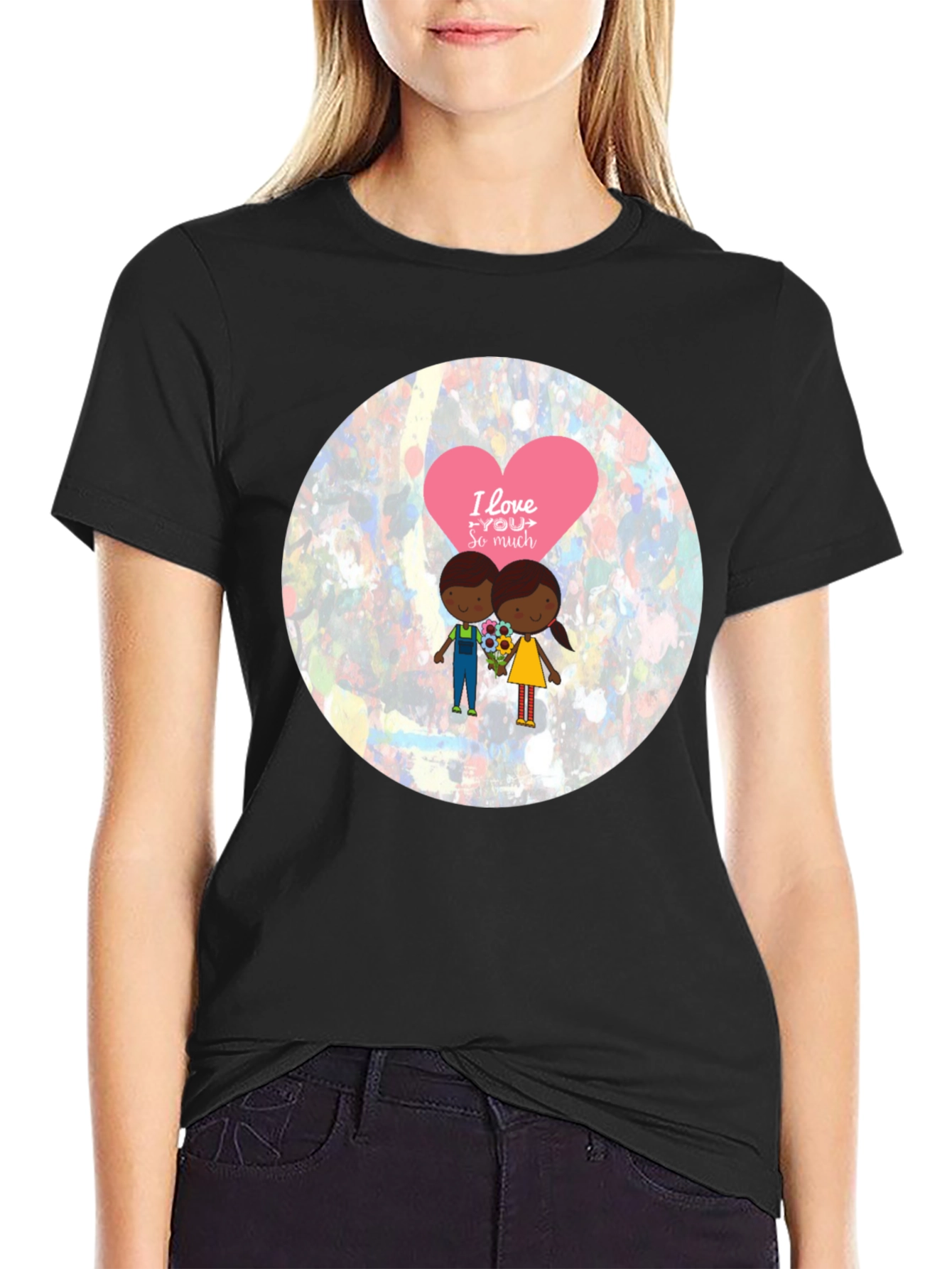 Black I Love You Graphic Tee view 2
