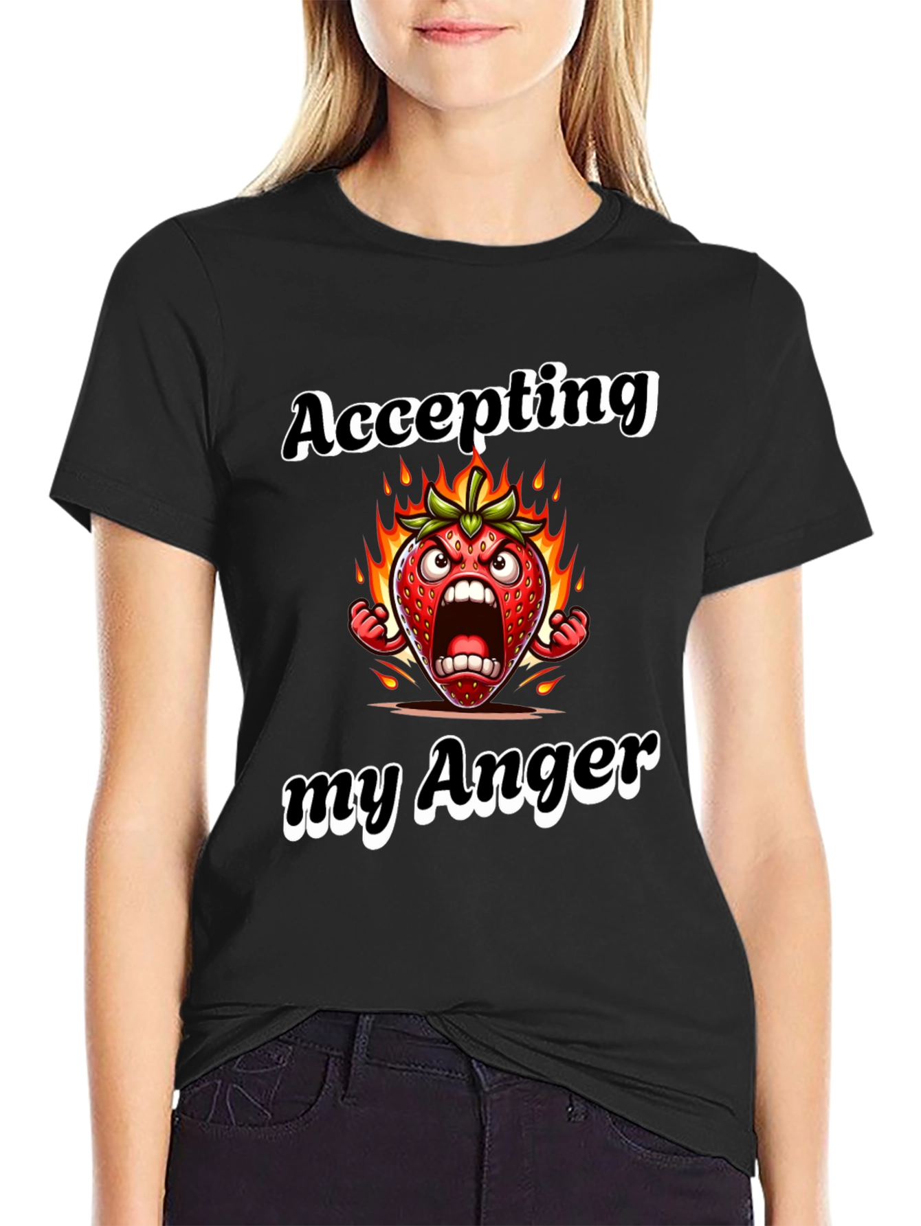 Accepting My Anger T-Shirt Angry Strawberry Tee - 2
