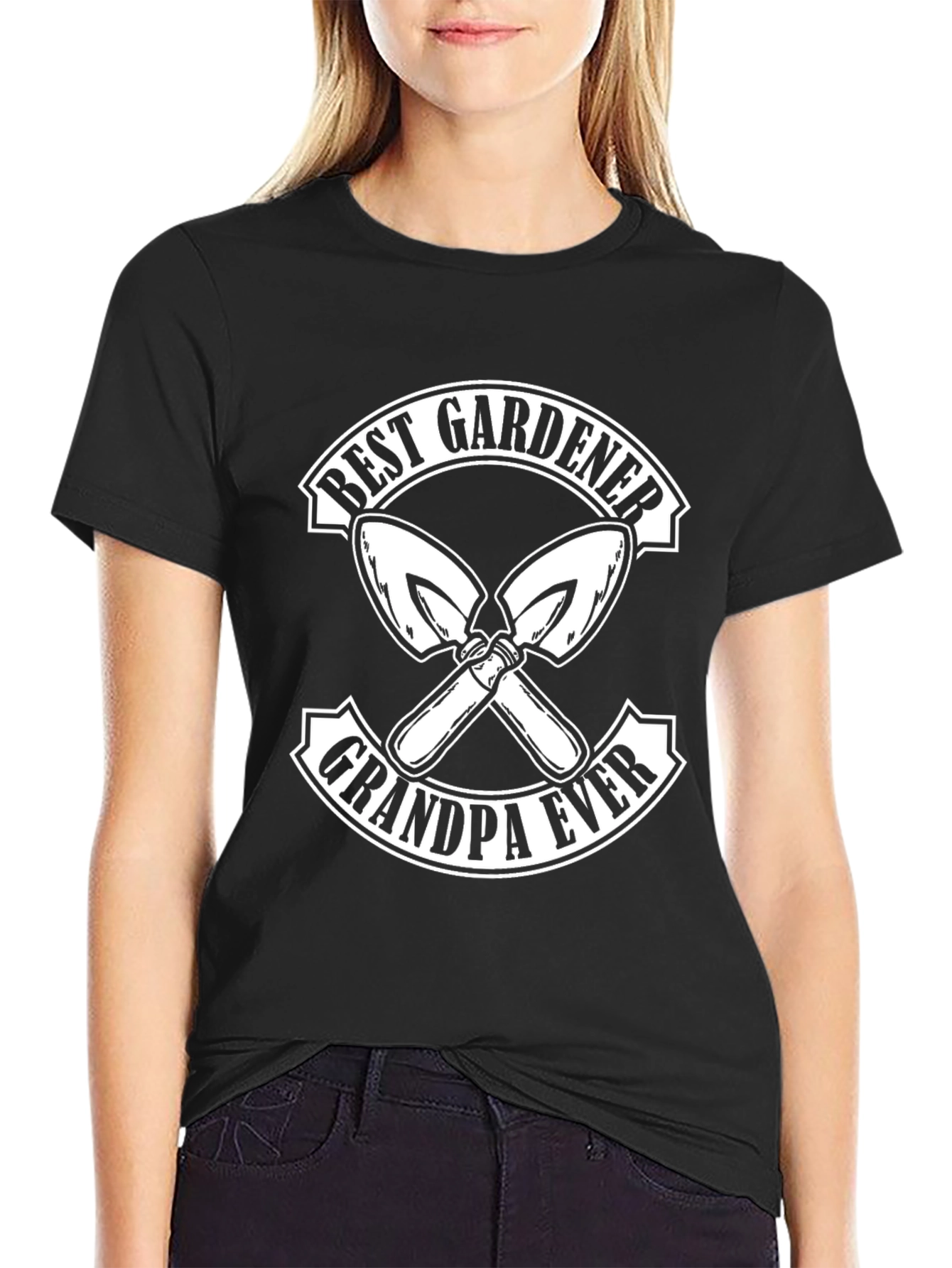 Black Best Gardener Grandpa Ever T-Shirt view 2