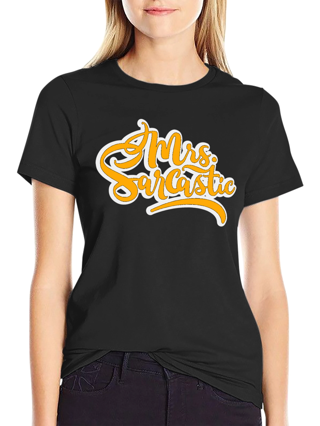 Black Mrs. Sarcastic Graphic T-Shirt - Black view 2