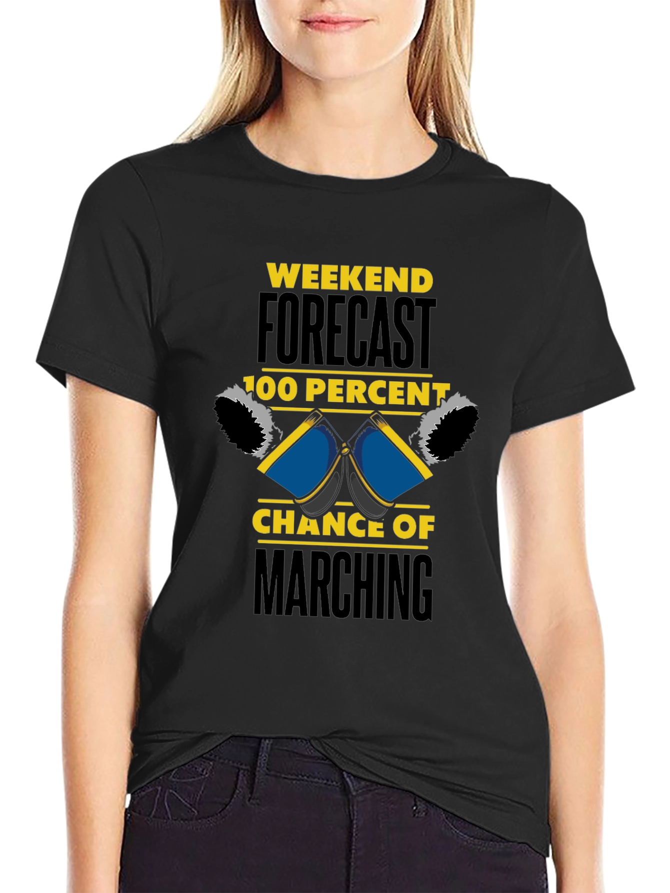 Black Marching Band Weekend Forecast T-Shirt view 2