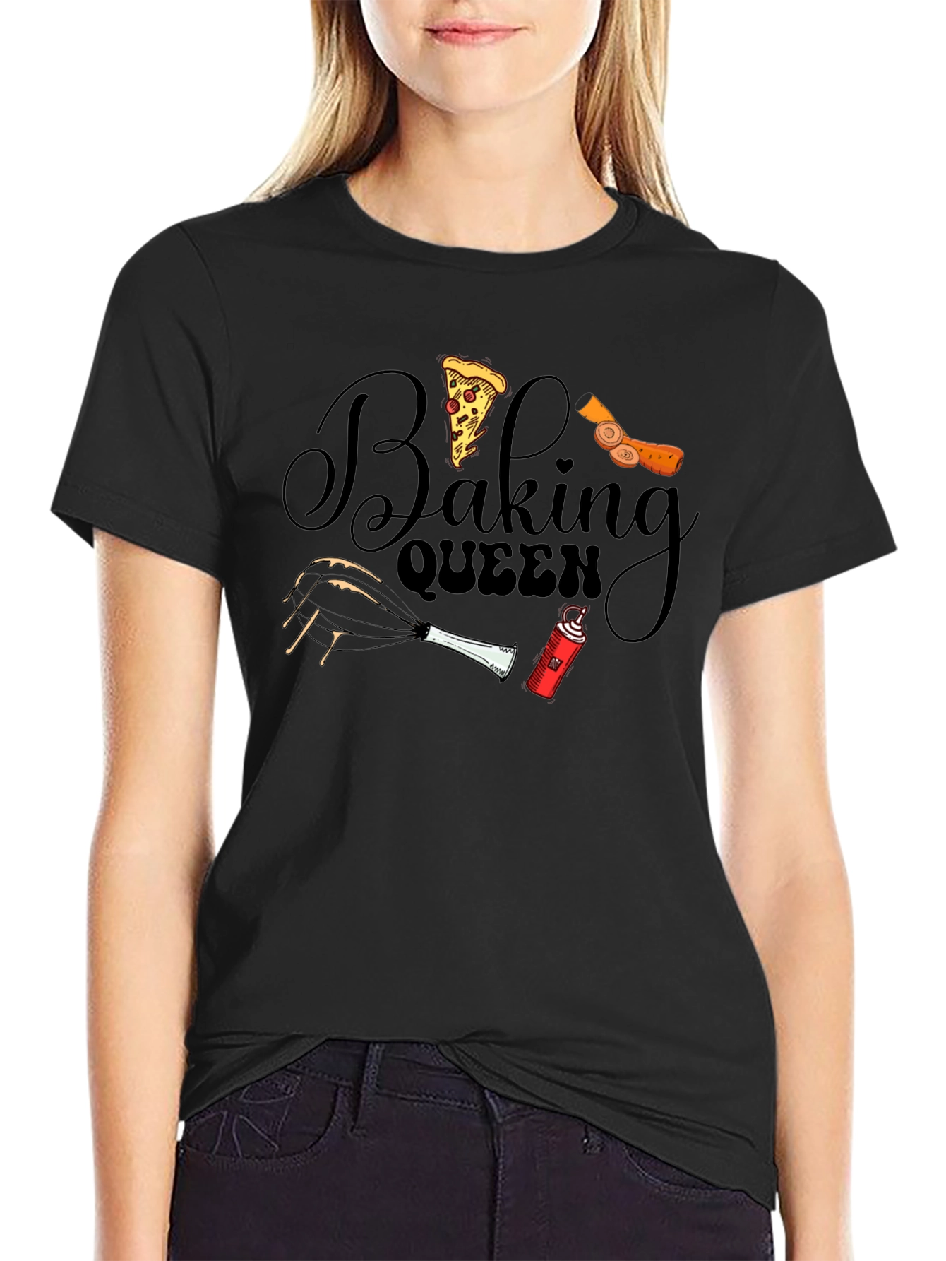 Black Baking Queen Graphic T-Shirt view 2