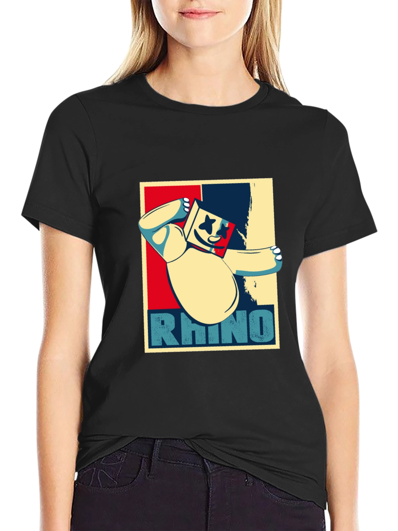 Black Rhino Graphic T-Shirt - Cool Design view 2