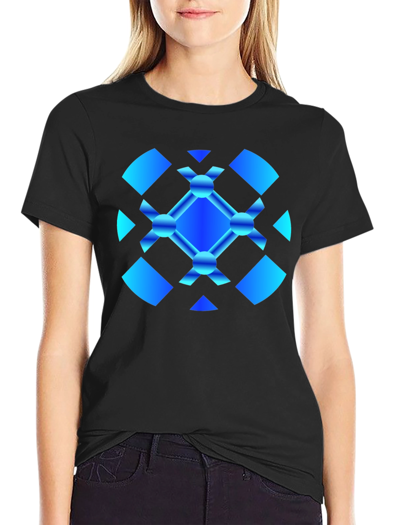 Abstract Graphic Tee - Modern Blue Design - 2