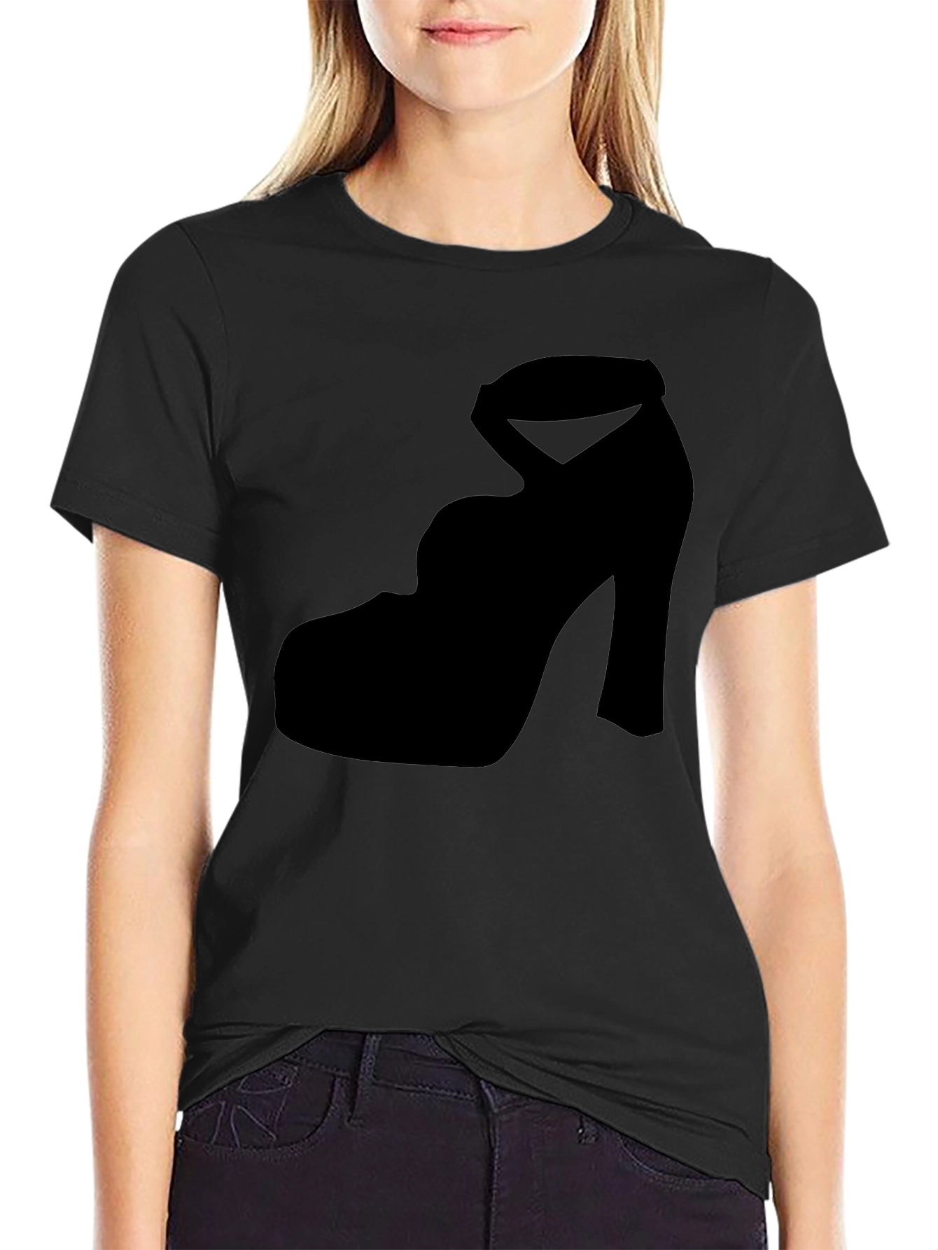Black Heel Silhouette Tee - Stylish & Unique Design view 2
