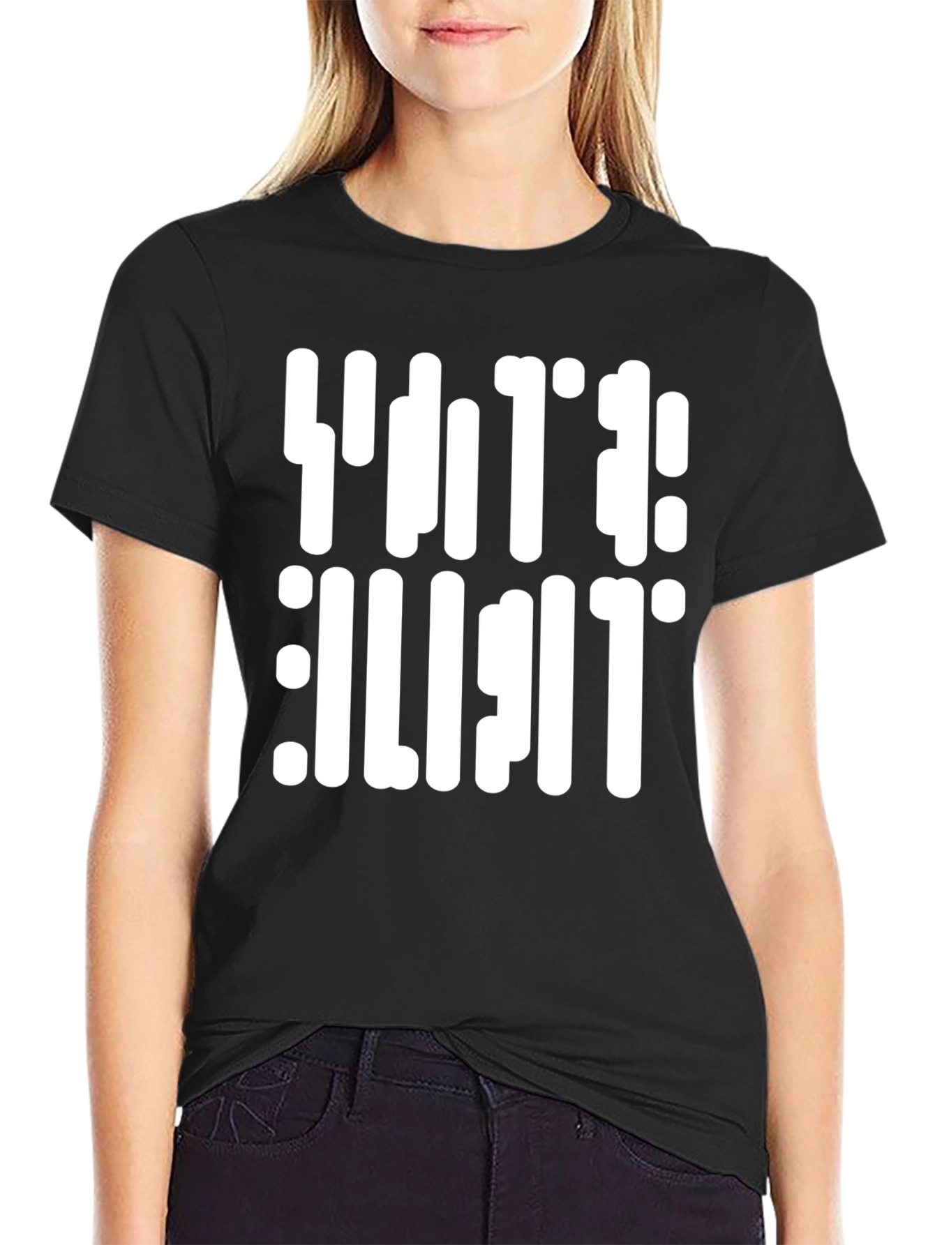 Black Retro Text Black T-Shirt view 2