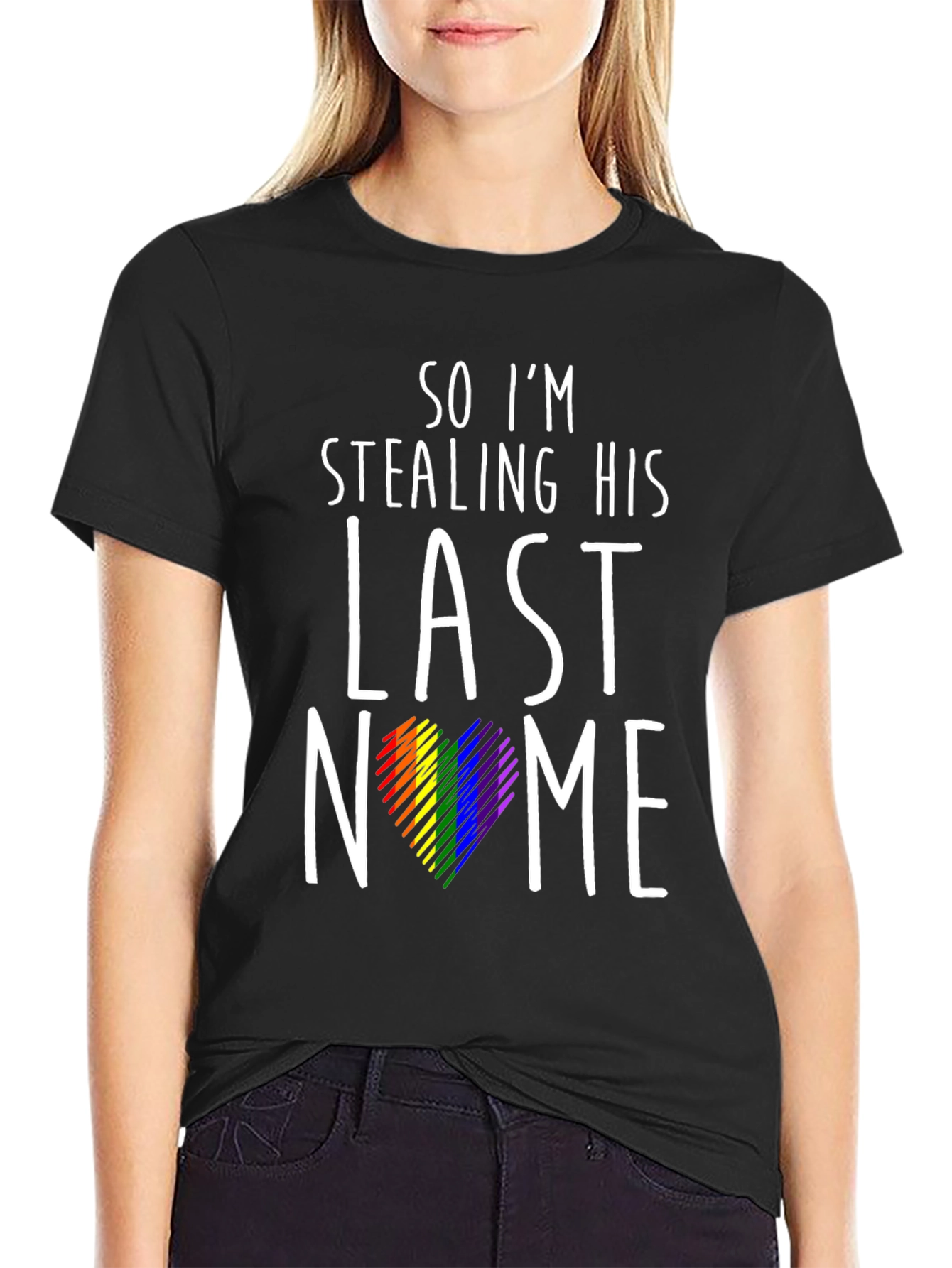 Black Stealing His Last Name Pride T-Shirt view 2