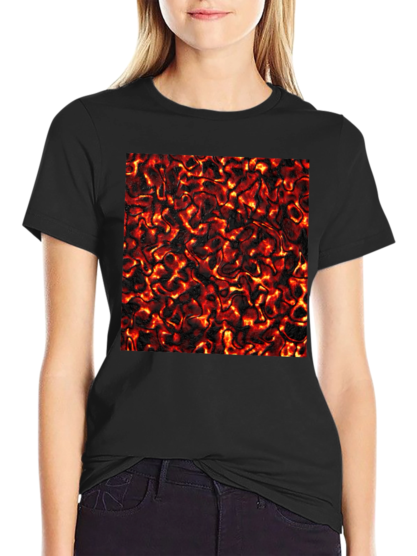 Black Lava Flow Graphic Tee - Cool Black T-Shirt view 2