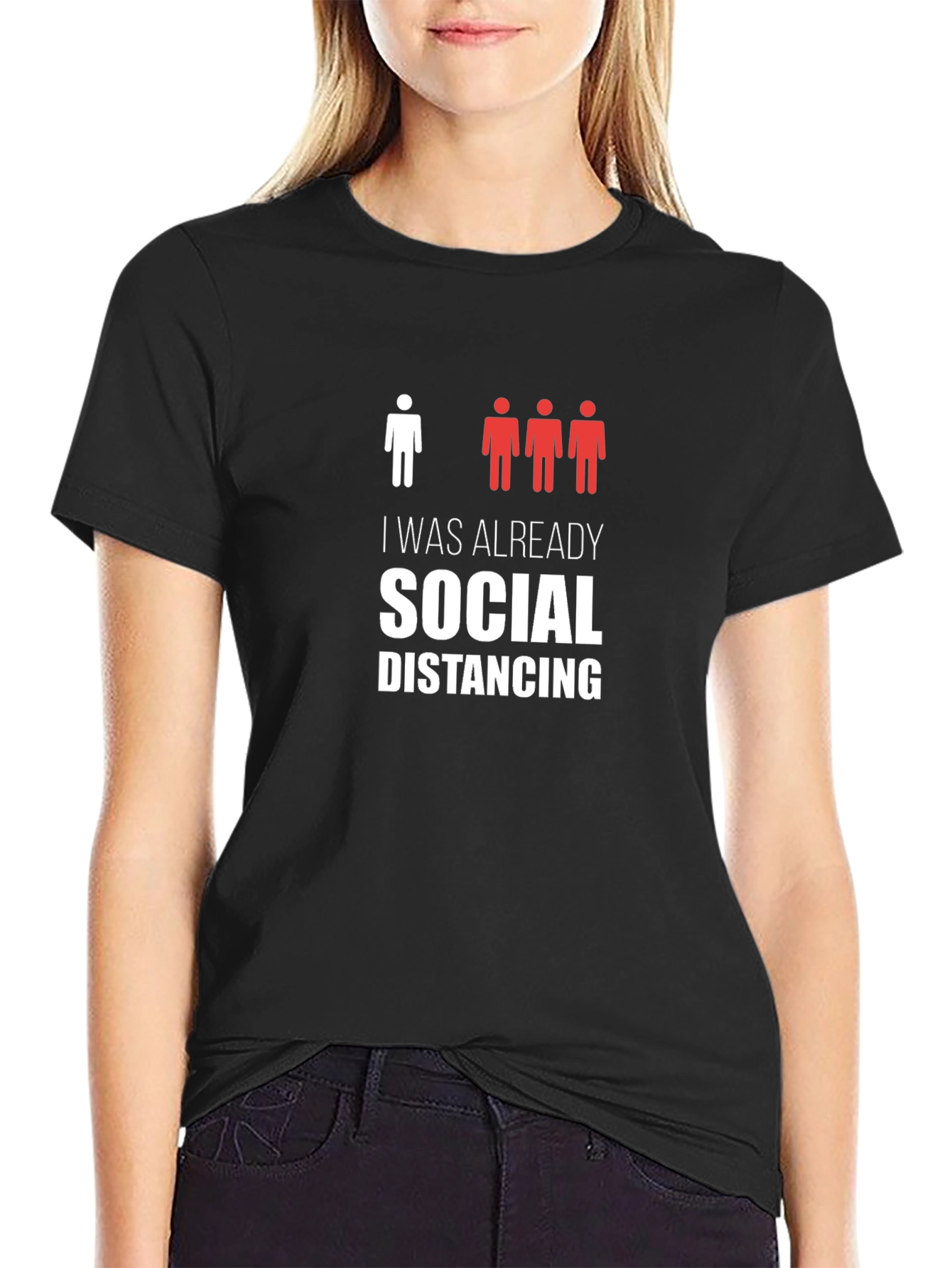 Black Social Distancing T-Shirt view 2
