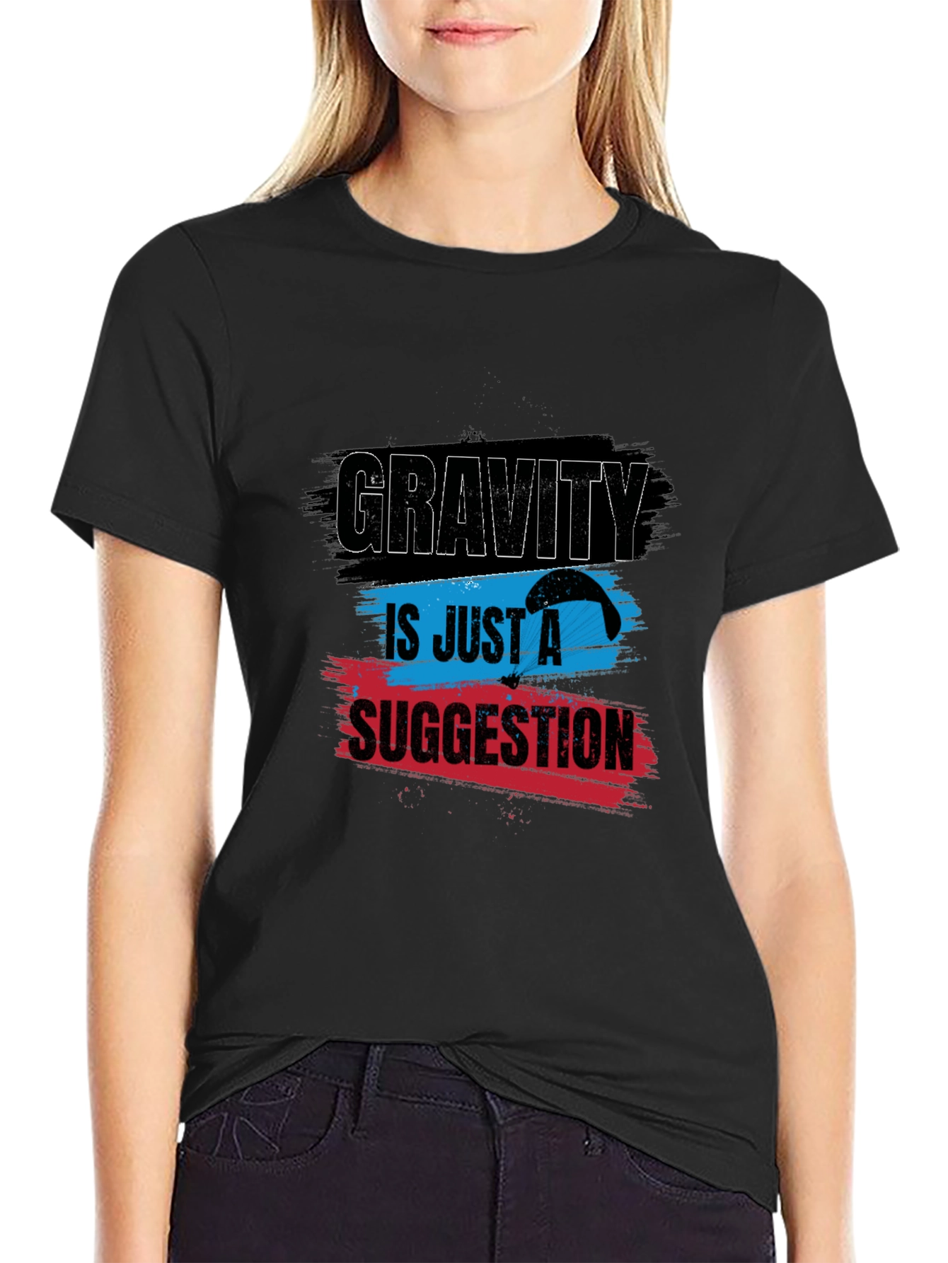 Black Gravity is Just a Suggestion Graphic T-Shirt view 2