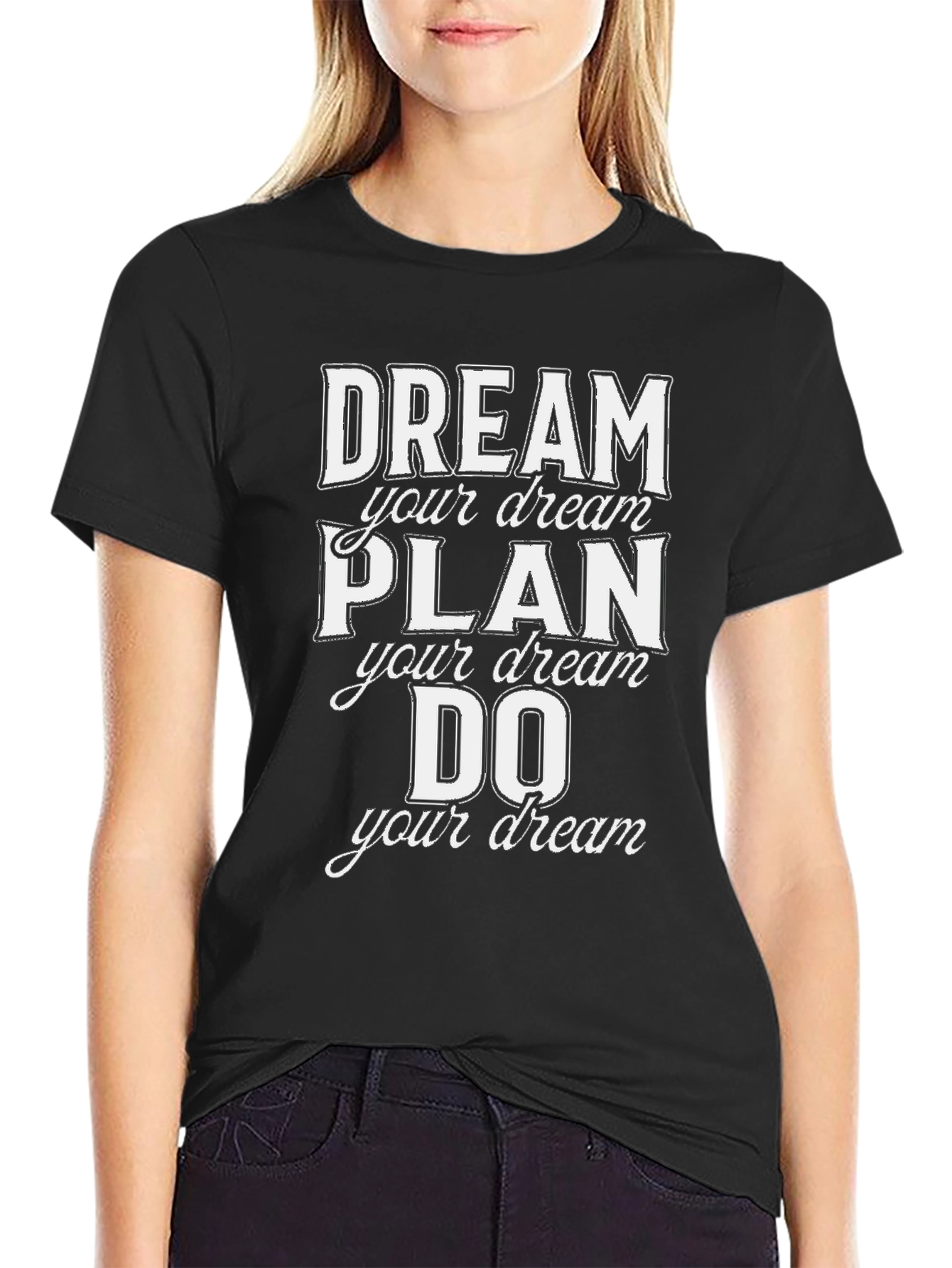 Black Dream, Plan, Do T-Shirt - Motivational Graphic Tee view 2