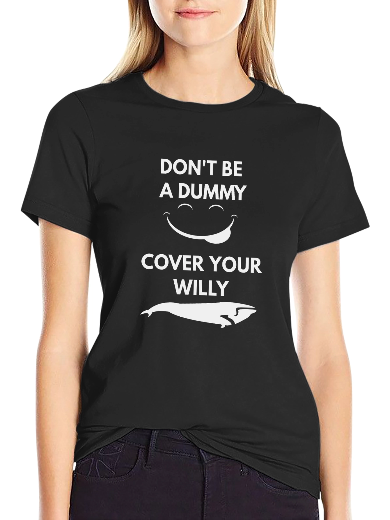 Black Don't Be A Dummy Whale Graphic Tee view 2
