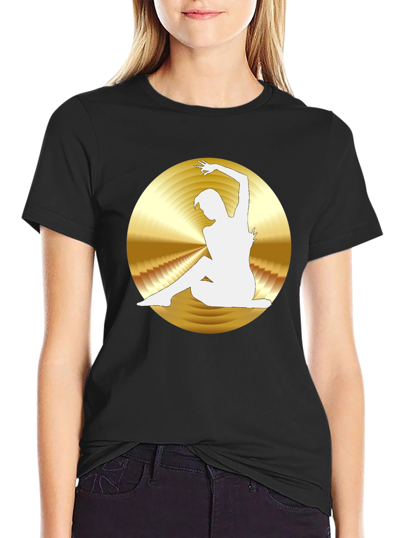 Abstract Woman Graphic Tee - Black - 2