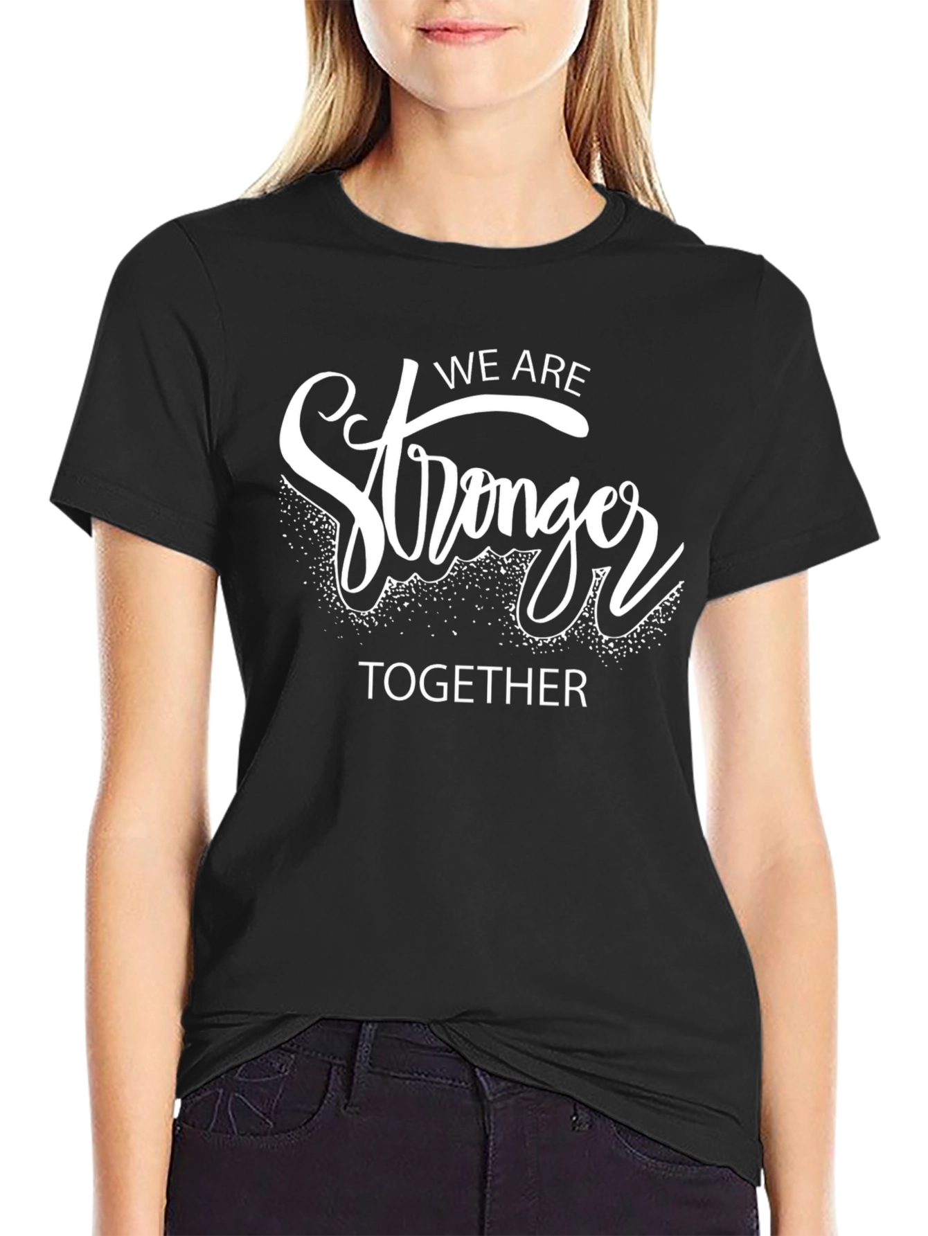Black We Are Stronger Together Graphic T-Shirt view 2