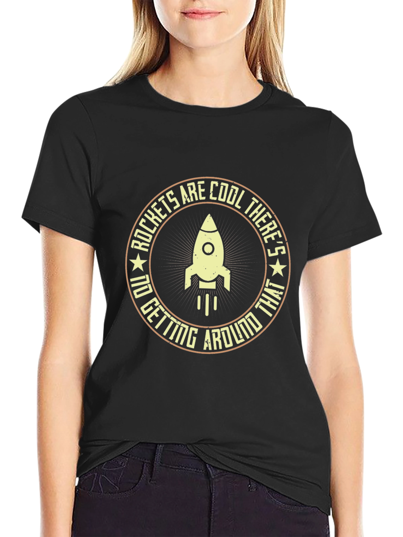 Black Rockets Are Cool T-Shirt - Space Enthusiast Tee view 2