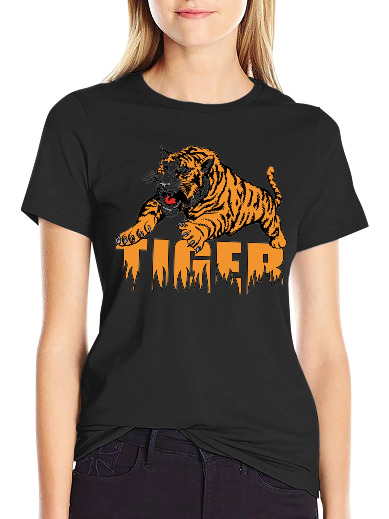 Black Tiger Graphic Print T-Shirt - Menswear view 2