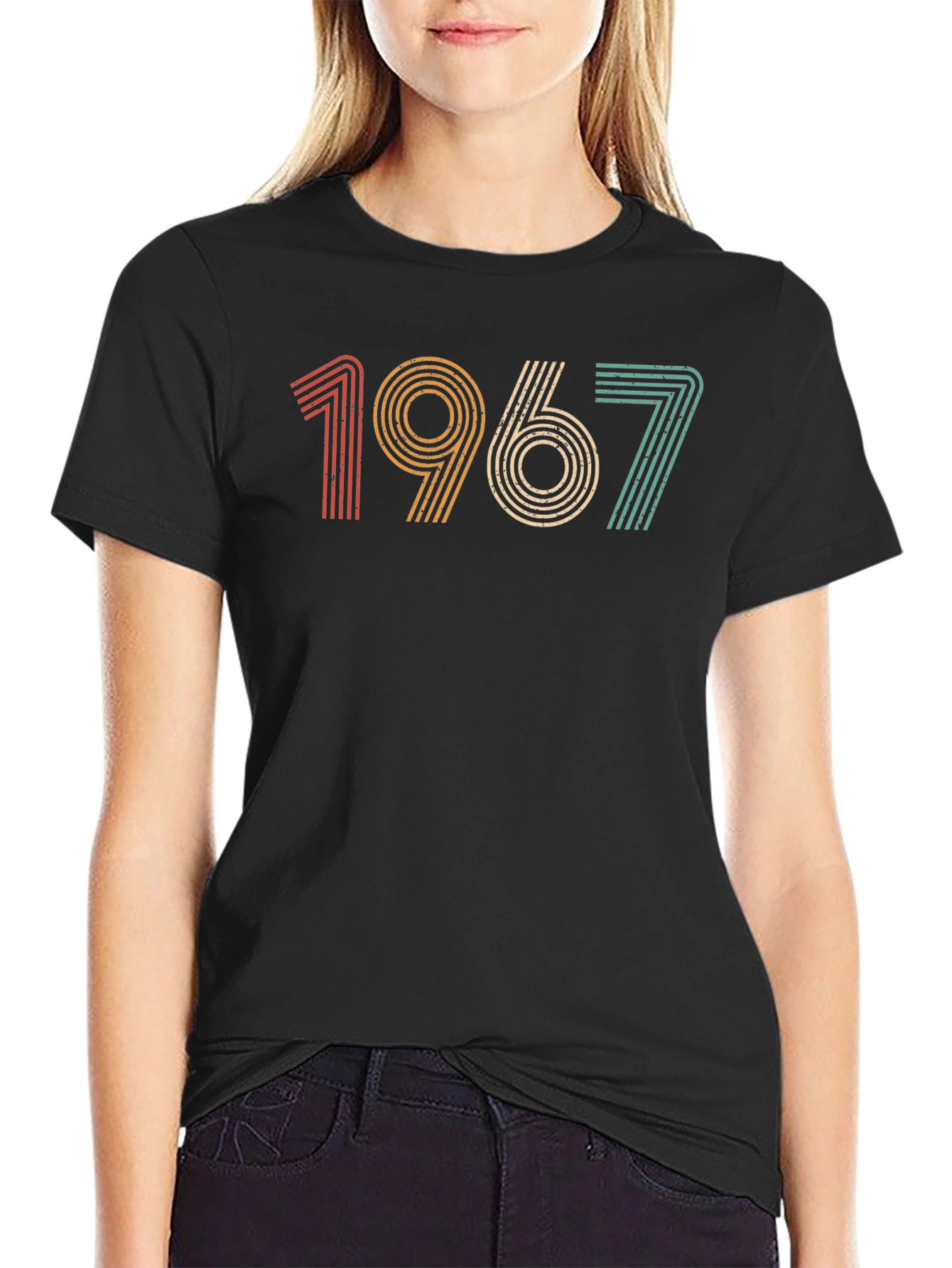 Black Retro 1967 Graphic T-Shirt - Vintage Style Birthday Tee view 2
