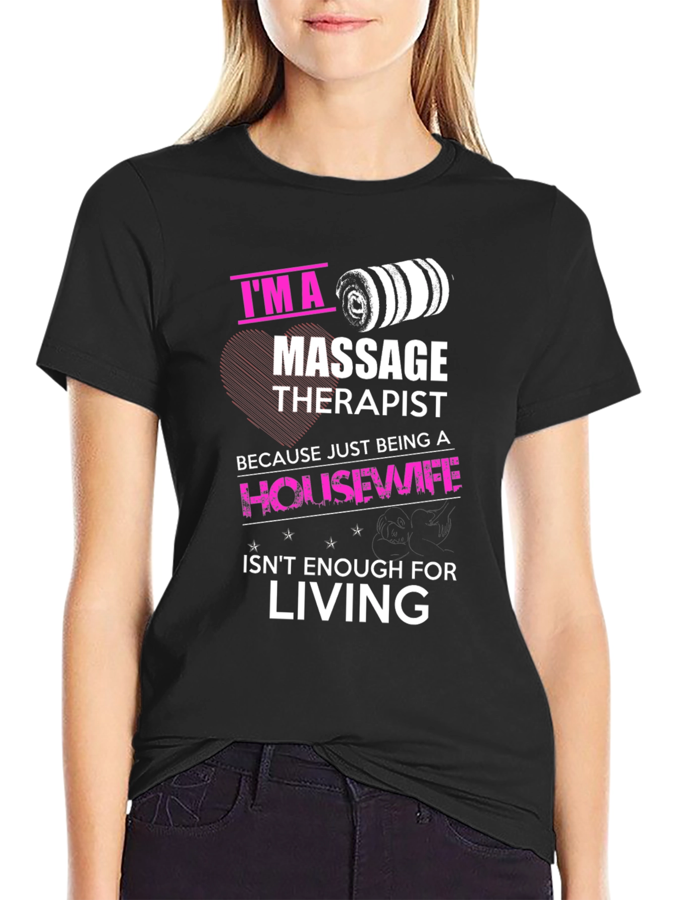 Black Massage Therapist Funny T-Shirt view 2