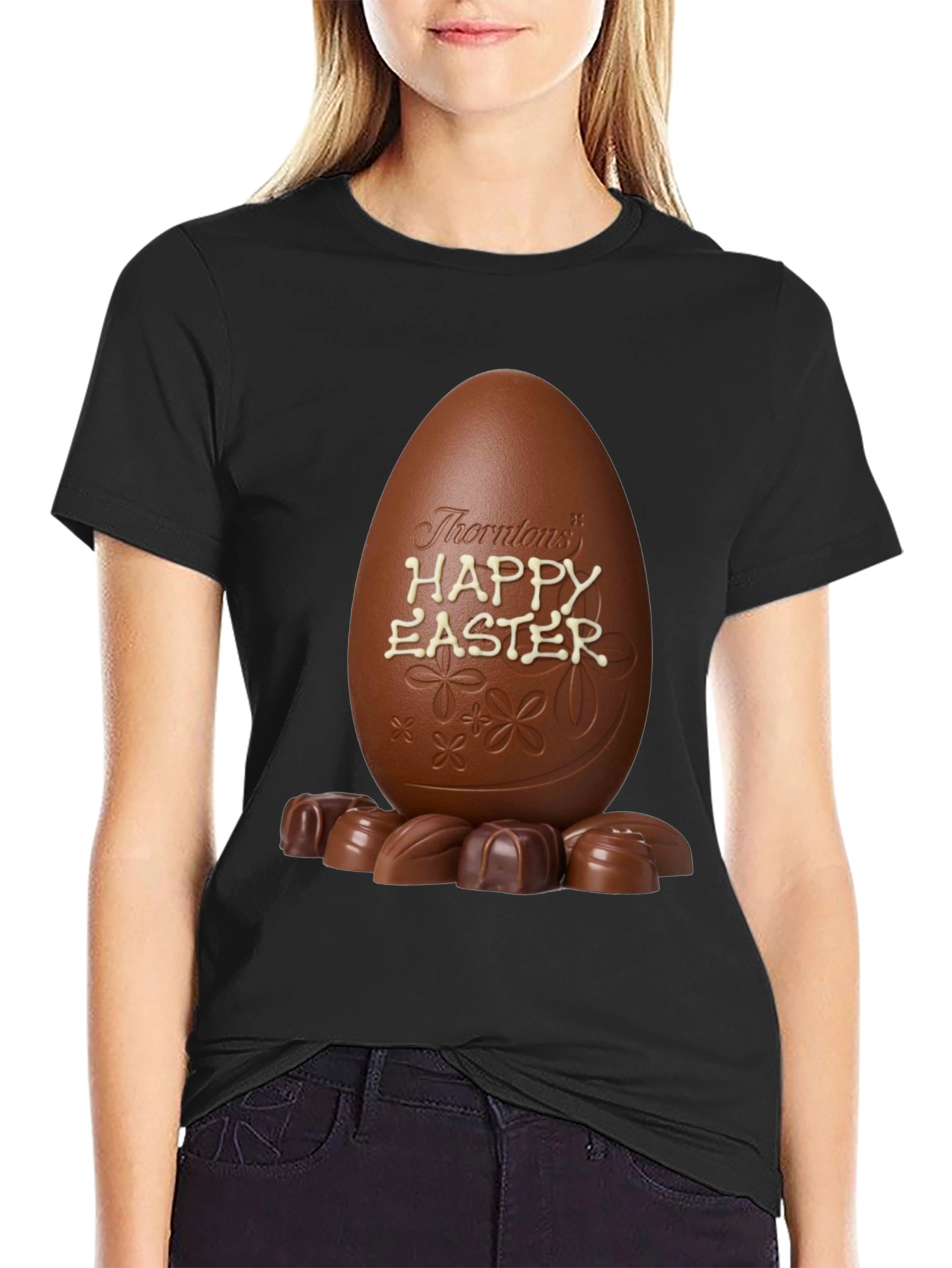 Black Easter Chocolate Egg T-Shirt view 2