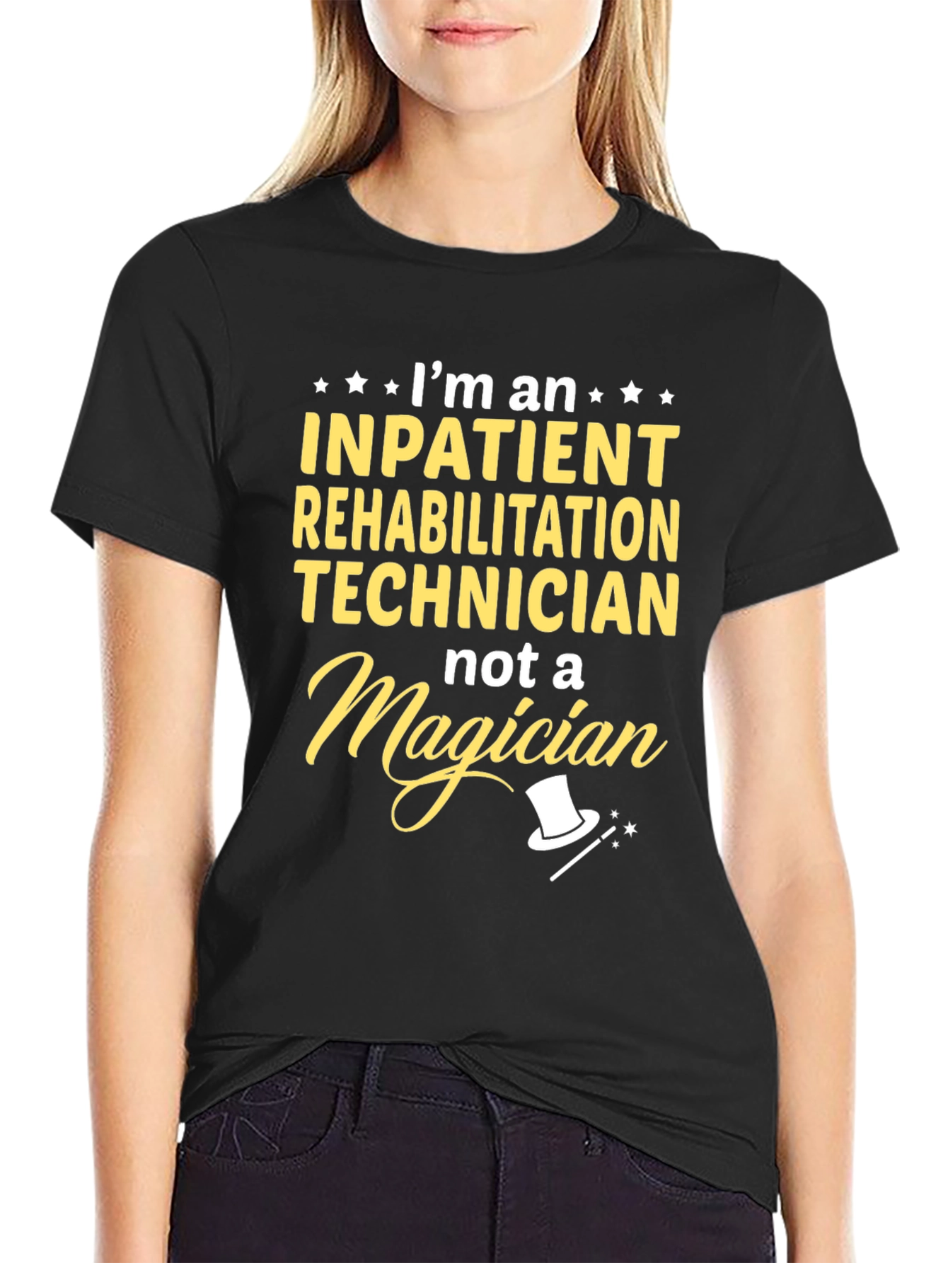 Black Inpatient Rehab Technician T-Shirt view 2