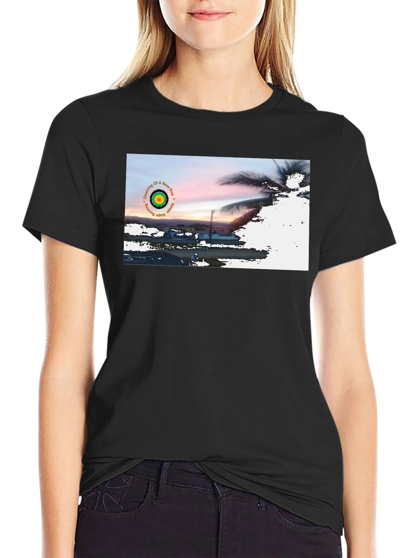 Black Sunrise Hope Burning T-Shirt view 2