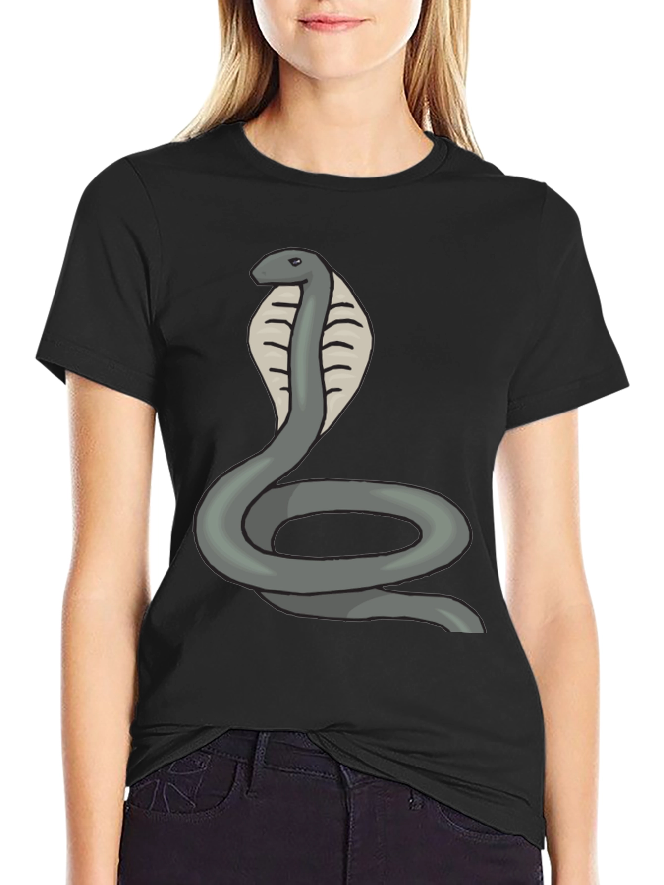 Black Cobra Snake Graphic Tee - Mens Black T-Shirt view 2