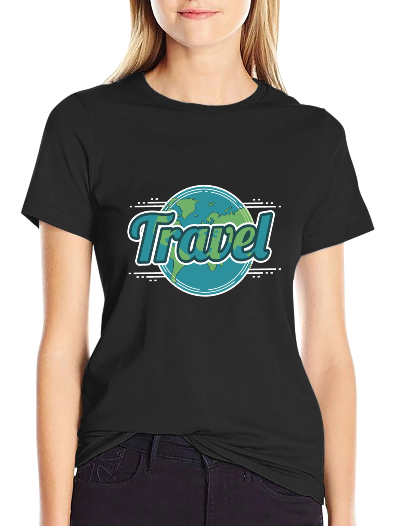 Black Travel the World T-Shirt view 2