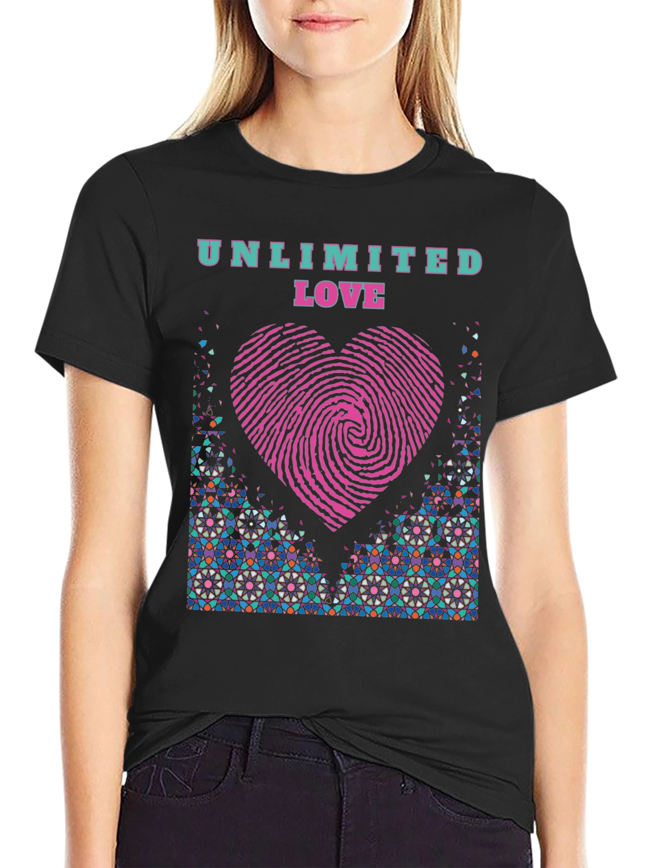 Black Unlimited Love Black T-Shirt view 2