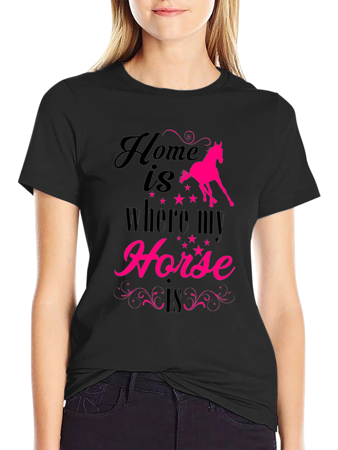 Black Home is Where My Horse is T-Shirt view 2