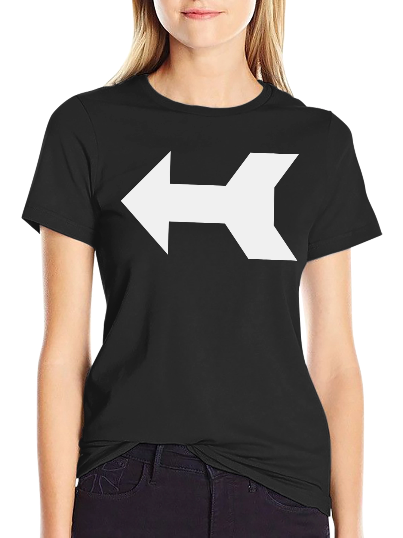 Black Arrow Graphic Tee - Modern Directional Design view 2
