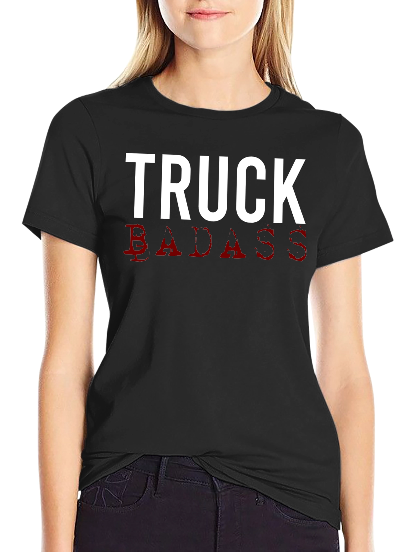 Black Truck Badass Graphic Tee - Men's Black T-Shirt view 2