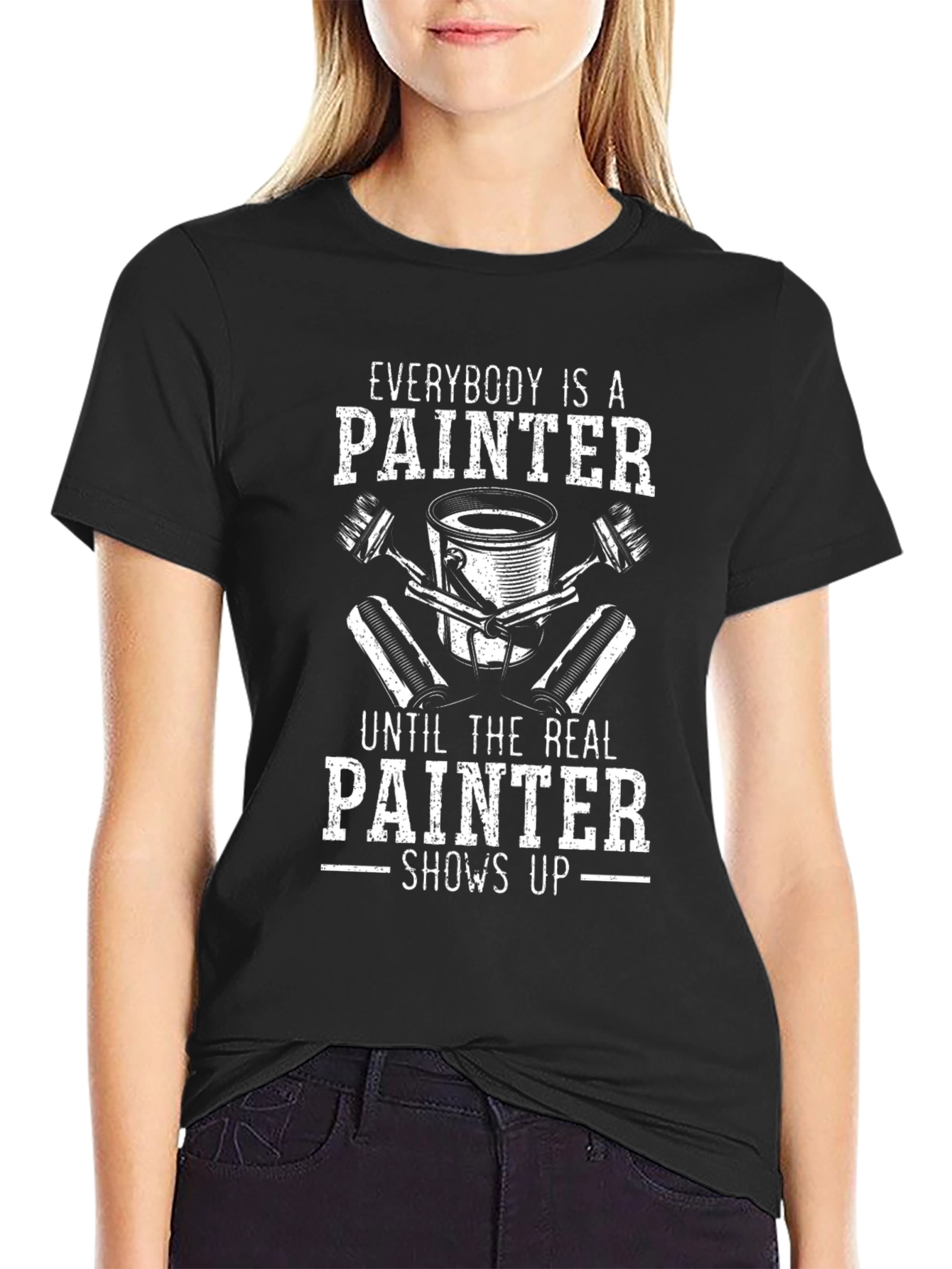 Black Painter T-Shirt - Funny Painting Tee view 2