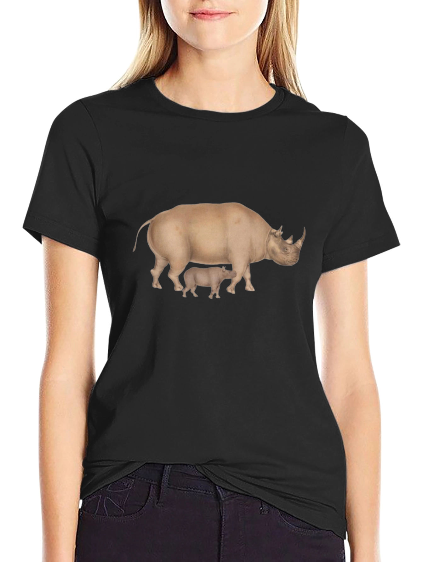 Black Rhino Graphic Tee - Classic Black T-Shirt view 2