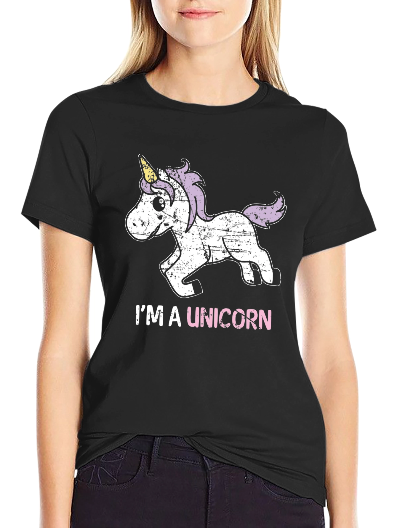 Black I'm A Unicorn Graphic T-Shirt view 2
