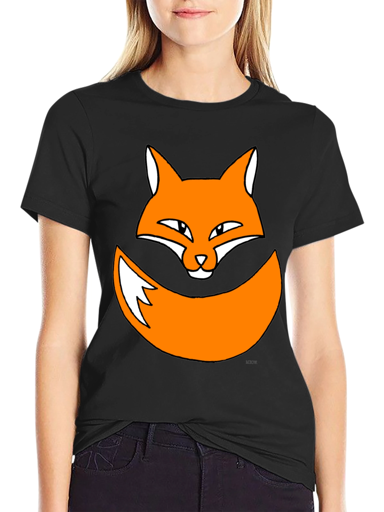Black Fox Graphic Print T-Shirt - Trendy & Fun view 2