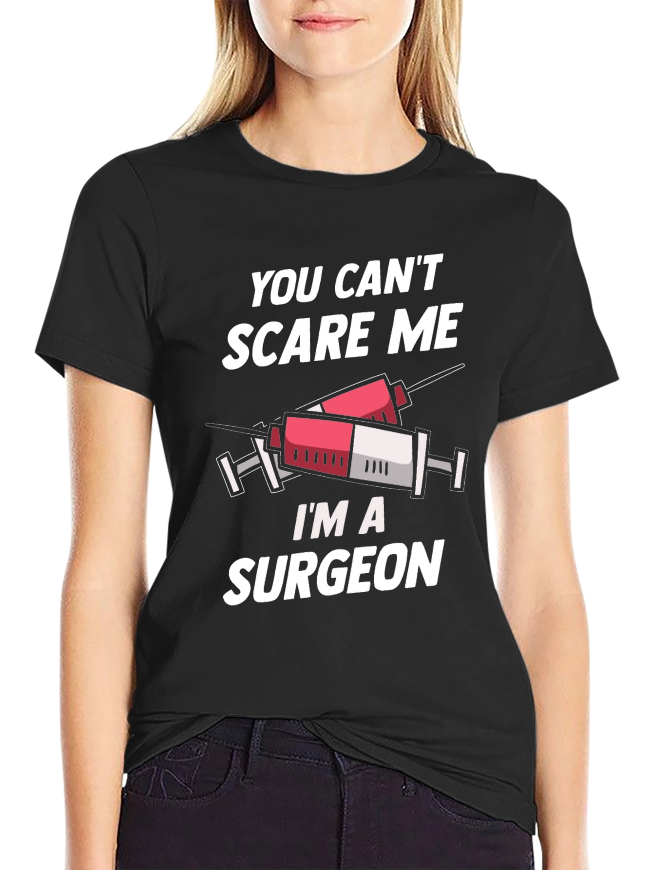 Black Surgeon T-Shirt - You Can't Scare Me view 2