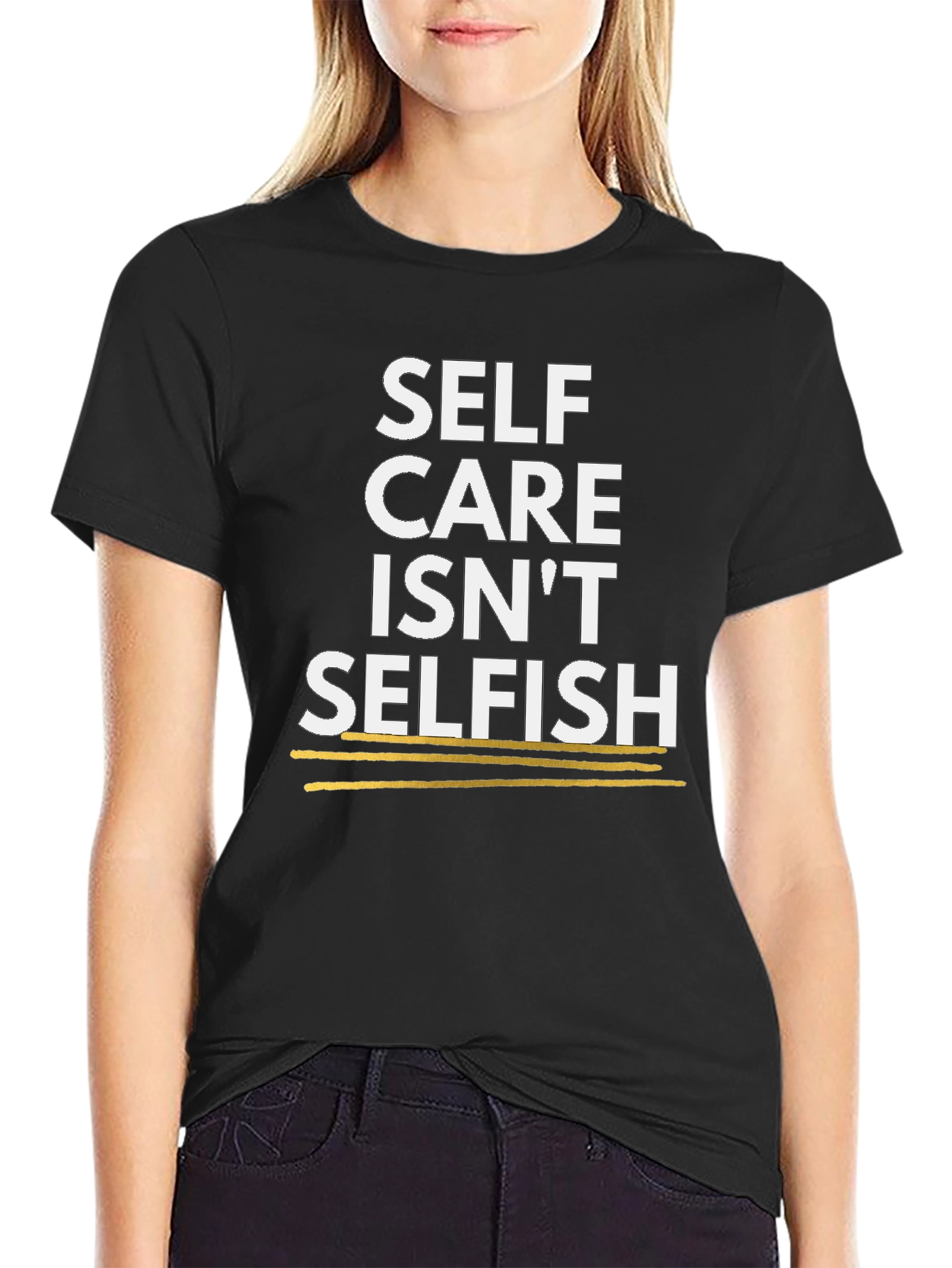 Black Self Care Isn't Selfish Graphic Tee view 2