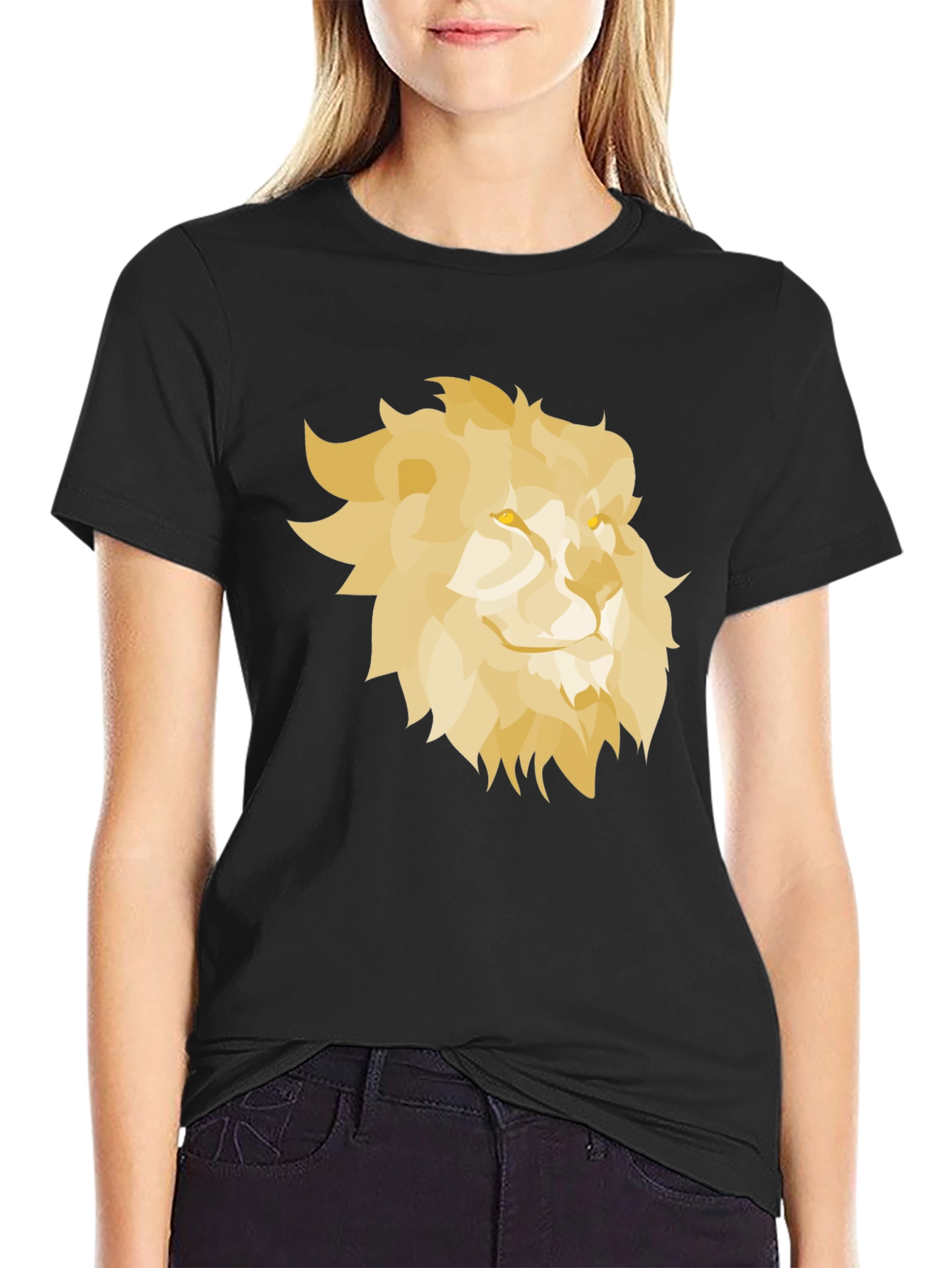 Black Lion Graphic Black T-Shirt view 2