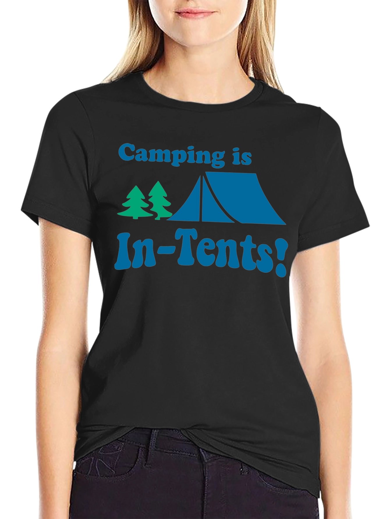 Black Camping Is In-Tents! Funny Graphic Tee view 2