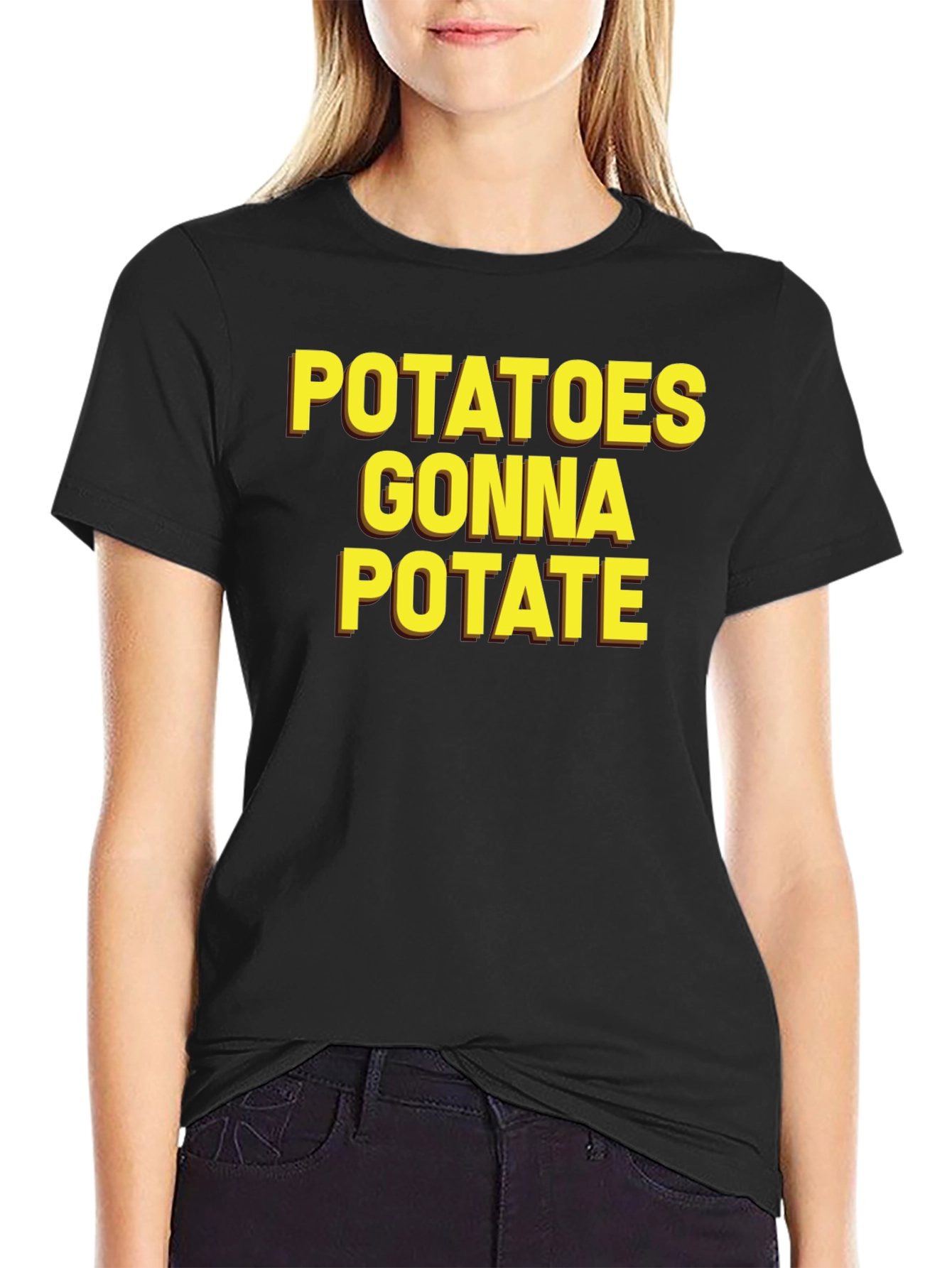 Black Potatoes Gonna Potate Black T-Shirt view 2